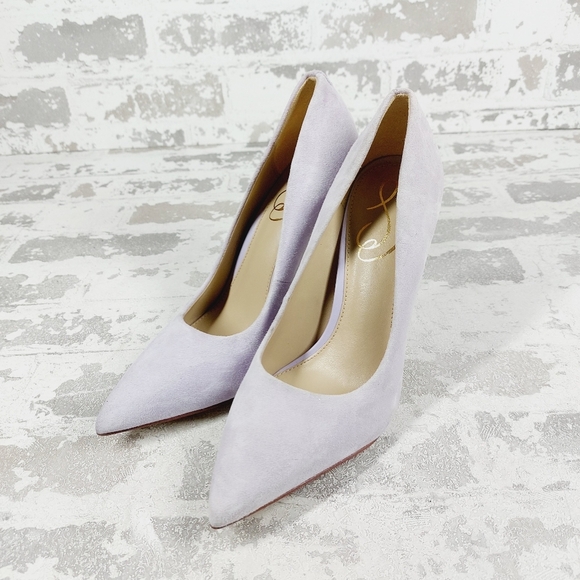 New Sam Edelman Antonia Light Violet Suede Pointed Toe Spool Heel Pumps W534 - Picture 2 of 14